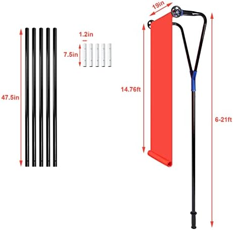 Roof Snow Rake 6-21FT, 19" Cutter with Wheels & Slide for Shingle Roof