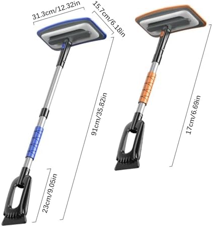 Strong Collapsing Vehicle Snow Shovel Weather Immune Aluminum Alloy Wide Drill for Quick Ice Extracting on Automobiles Trucks and Backpacking Use Telescopic Car Ice Collector