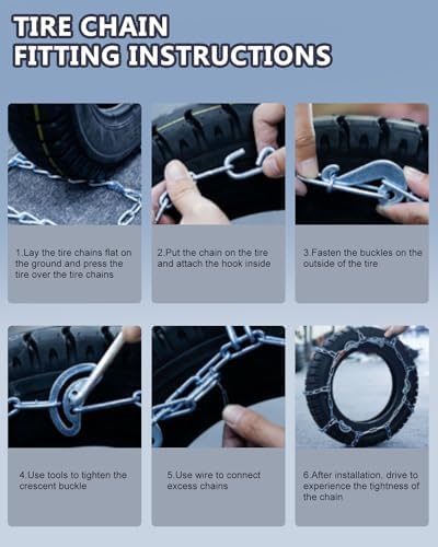 SCITOO Snow Chains for Passenger Car, Pickup, Trucks, SUV