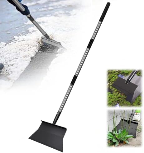 2 Pack Ice Scraper Heavy Duty, 2026 New Snow Shovel, Ice Chopper for Driveway, 52 inch Flat Shovel with Adjustable Handle, Floor Scraper for Snow Ice, Weed Removal, Garden, Car Camping (2)
