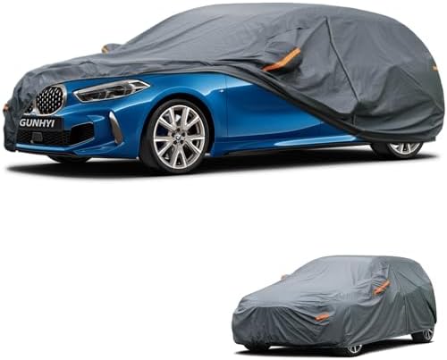 GUNHYI Premium Car Cover Custom Fit BMW 1-Series Hatchback, 16 Layers Heavy Duty Car Cover Waterproof All Weather with Zipper Door for Sun Rain Snow Dust Uv Protection