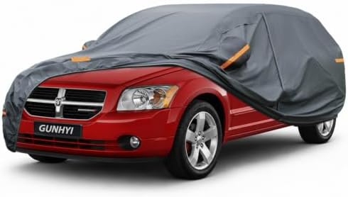GUNHYI Premium Car Cover Custom Fit Dodge Caliber, 16 Layers Heavy Duty Car Cover Waterproof All Weather with Zipper Door for Sun Rain Snow Dust Uv Protection