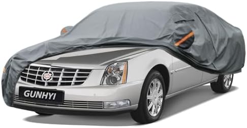GUNHYI Premium Car Cover Custom Fit Cadillac DTS, 16 Layers Heavy Duty Car Cover Waterproof All Weather with Zipper Door for Sun Rain Snow Dust Uv Protection