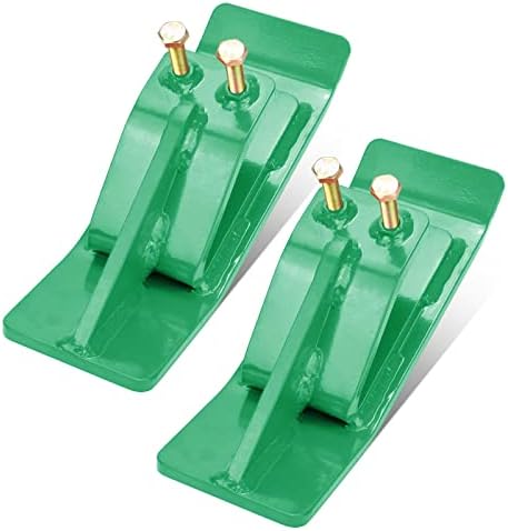 Tractor Bucket Protector(Upgraded Version), 2Pcs Ski Edge Protector, Turf Tamer Skid Protector with Grade8.8 Double Lock Nuts and Bolts, Heavy Duty Steel for Snow Removal Spreading Gravel,Green