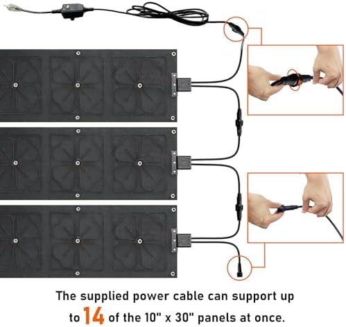 OEBLD 5 Pcs 10”X30” Heated Snow Melting Mats, No-Slip Stair Heated Mats