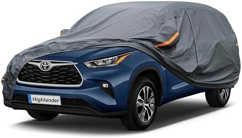 GUNHYI Premium Car Cover Custom Fit Toyota Highlander (2013-2026), 16 Layers Heavy Duty Car Cover Waterproof All Weather with Zipper Door for Sun Rain Snow Dust Uv Protection