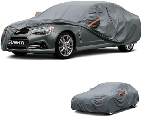 GUNHYI Premium Car Cover Custom Fit Chevrolet SS, 16 Layers Heavy Duty Car Cover Waterproof All Weather with Zipper Door for Sun Rain Snow Dust Uv Protection