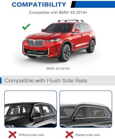 Wonderdriver 330lbs Roof Rack Cross Bars for BMW X5 G05 2019-2026