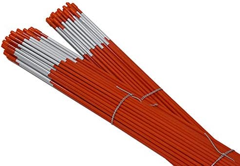 Autoparts 100Pack 72In Driveway Markers, 5/16-Inch Diameter Snow Stakes