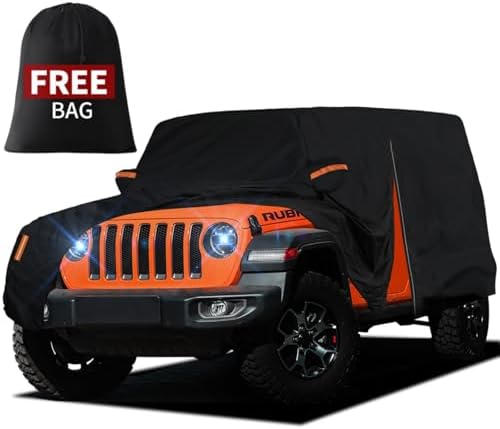 Waterproof Car Cover for Jeep Wrangler 2 Door 1987-2025 2026 JK JL CJ YJ TJ
