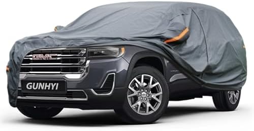 GUNHYI Premium Car Cover Custom Fit GMC Acadia, 16 Layers Heavy Duty Car Cover Waterproof All Weather with Zipper Door for Sun Rain Snow Dust Uv Protection