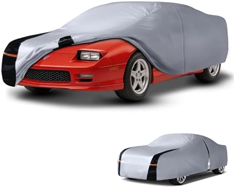 Multi-Layer Car Cover Custom Fit for Pontiac Firebird(1992-2002), 100% Waterproof All Weather for Automobiles, Gift with Towel, Heavy Duty Car Covers for Rain Sun UV Protection with Door Zipper