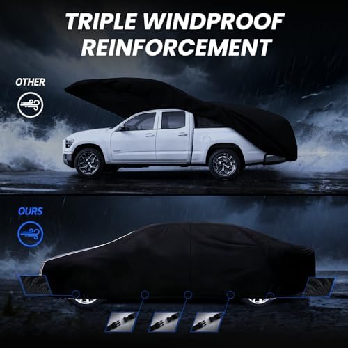 Multi-Layer Sedan Car Cover Custom Fit for Cadillac DeVille(1960-1980), 100% Waterproof All Weather for Automobiles, Gift with Towel, Heavy Duty Car Covers for Rain Sun UV Protection with Door Zipper.