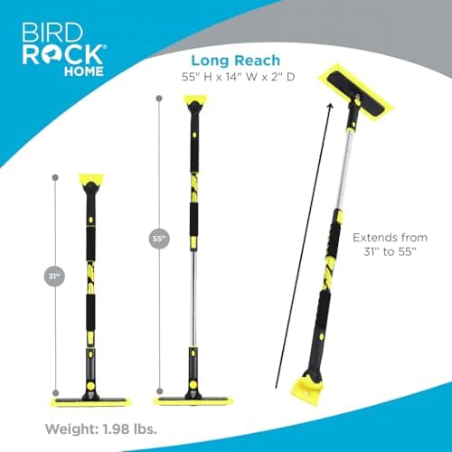 BIRDROCK HOME Snow Brush and Ice Scraper for Car Windshield, Yellow, 55”
