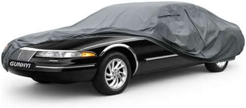 GUNHYI Premium Car Cover Custom Fit Lincoln Mark VIII, 16 Layers Heavy Duty Car Cover Waterproof All Weather with Zipper Door for Sun Rain Snow Dust Uv Protection