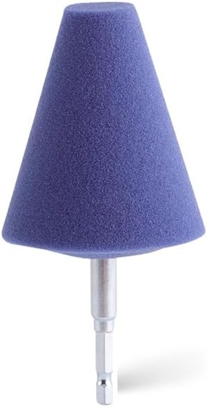 SPTA Polishing Cone, Car Wheel Hub Drill Buffing Sponge Pads Kit, Polishing Ball (Blue T80 Medium Cut Polishing Cone)