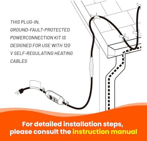120V Plug-In GFCI Self Regulating Heat Cable Power Connection Kit