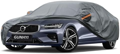 GUNHYI Premium Car Cover Custom Fit Volvo S60, 16 Layers Heavy Duty Car Cover Waterproof All Weather with Zipper Door for Sun Rain Snow Dust Uv Protection