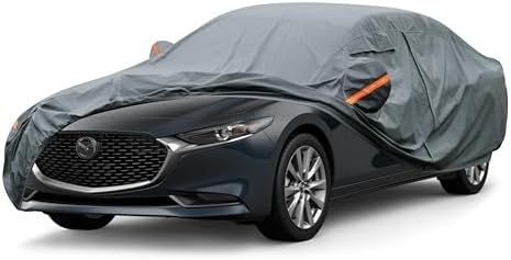 GUNHYI Premium Car Cover Custom Fit Mazda 3 Sedan/Speed3 (2004-2026), 16 Layers Heavy Duty Car Cover Waterproof All Weather with Zipper Door for Sun Rain Snow Dust Uv Protection