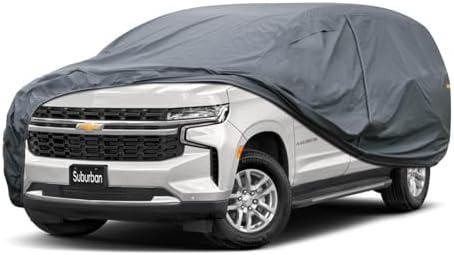 GUNHYI Premium Car Cover Custom Fit Chevrolet Suburban (1973-2026), 16 Layers Heavy Duty Car Cover Waterproof All Weather with Zipper Door for Sun Rain Snow Dust Uv Protection