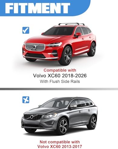 FengYu 330lbs Lockable Roof Rack Cross Bars for Volvo XC60 XC-60 2018-2026