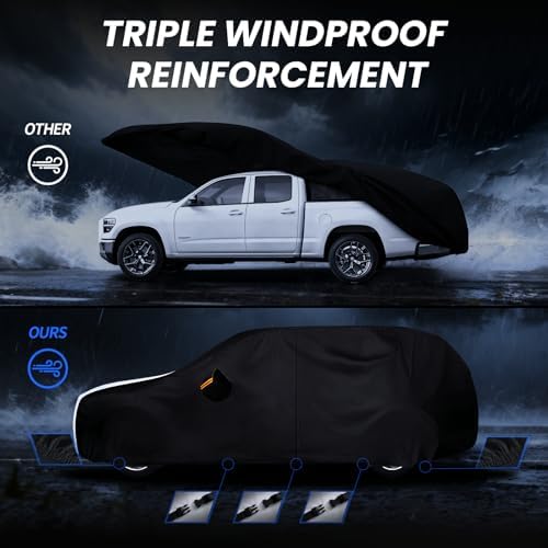 Multi-Layer Car Cover Custom Fit for Kia Telluride(2016-2026), 100% Waterproof All Weather for Automobiles, Gift with Towel, Heavy Duty Car Covers for Rain Sun UV Protection with Door Zipper