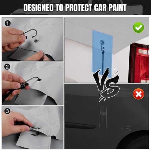 Truck Bed Tarp Cover Replace for Ford F-Series/Silverado/Ram 6.4-6.7ft Bed