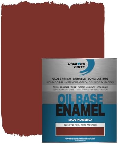Diamond Brite Oil-Based Enamel Paint, Tile Red, 1 Quart, 32250-2
