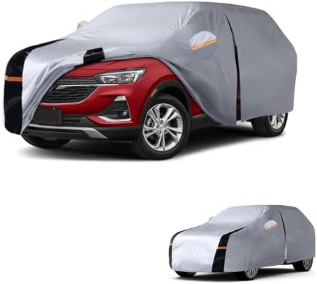 Multi-Layer Car Cover Custom Fit for Buick Encore GX(20192026), 100% Waterproof All Weather for Automobiles, Gift with Towel, Heavy Duty Car Covers for Rain Sun UV Protection with Door Zipper