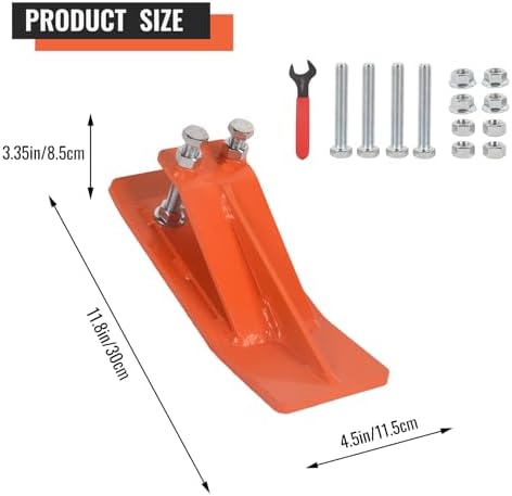 Doppy 2Pcs Tractor Bucket Edge Protector, 3/8'' Thick Snow Skid Tamer, Double Hex Lock Nuts & Bolts Included for Snow Removal, Leaves, Gravel Spreading, Orange