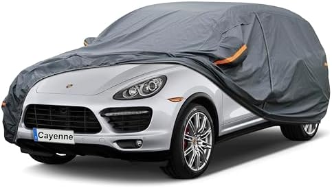 GUNHYI Premium Car Cover Custom Fit Porsche Cayenne (2002-2026), 16 Layers Heavy Duty Car Cover Waterproof All Weather with Zipper Door for Sun Rain Snow Dust Uv Protection