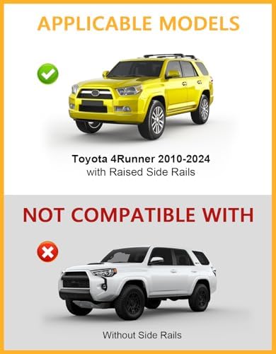 Tuyoung 300lbs Lockable Roof Rack Cross Bars for Toyota 4Runner 2010-2024