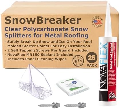 SnowBreaker Snow Guards 25 Pieces for Metal Roofs (Screw Mounted)