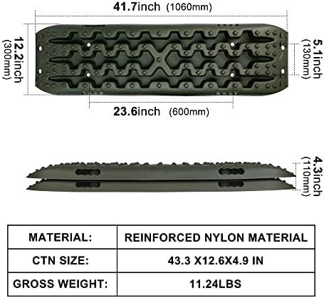 X-BULL New Recovery Traction Tracks Sand Mud Snow Track Tire Ladder 4WD (Olive,3gen),Bag+Hardware+Tracks