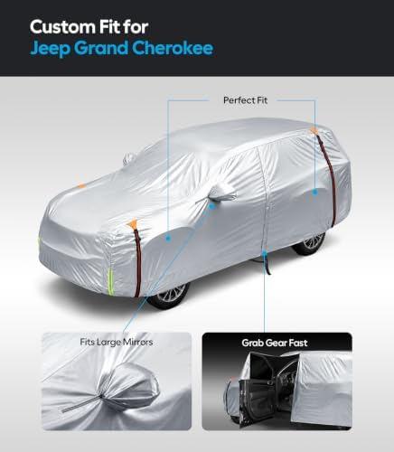 Wigoo Jeep Grand Cherokee Car Cover 1999-2026, Waterproof All Weather