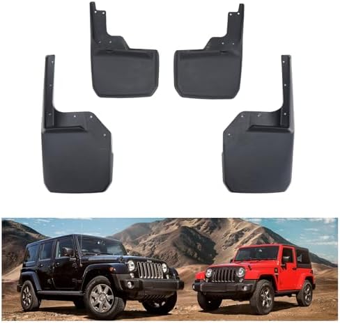 Kiwi Master Mud Flaps for 2007-2018 Jeep Wrangler JK (Not Off Road Bumper)