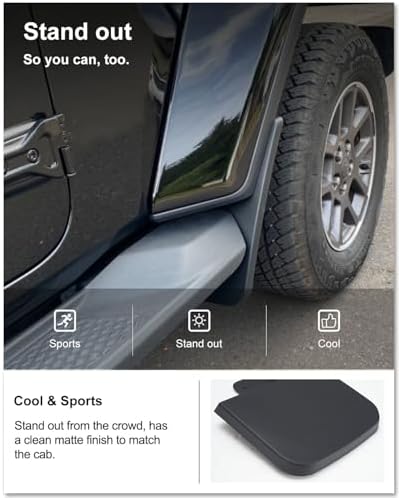 Kiwi Master Mud Flaps for 2020-2026 Jeep Gladiator (Not Fit Rubicon/Mojave)