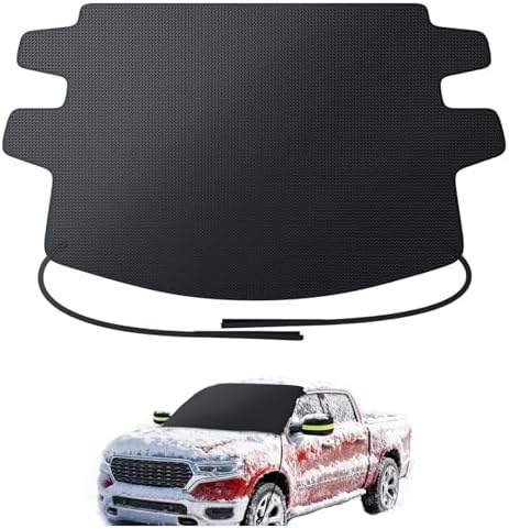 Zanch Upgrade Windshield Cover for Ice & Snow [Fast Install & Removal] 600D Oxford Fabric Against Magnetic Fit Snow, Ice, Frost, Winter Accessories - Fit for Pickup/Large SUV/MPV - (70''x54'')