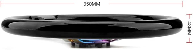 6 bolt Car Racing Steering Wheel Rainbow Neo Chrome frame Spokes Universal Aftermarket Steering Wheel Fit Car and Simulation Pc Game