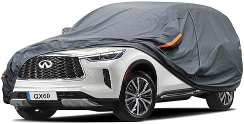 GUNHYI Premium Car Cover Custom Fit Infiniti QX60 (2013-2026), 16 Layers Heavy Duty Car Cover Waterproof All Weather with Zipper Door for Sun Rain Snow Dust Uv Protection