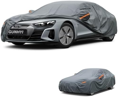 GUNHYI Premium Car Cover Custom Fit Audi e-tron GT, 16 Layers Heavy Duty Car Cover Waterproof All Weather with Zipper Door for Sun Rain Snow Dust Uv Protection