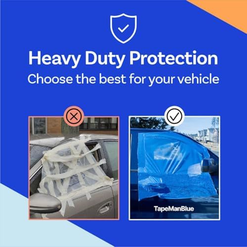 Crash/Collision Wrap, 36 inch x 200 feet, Blue Collision Wrap for Damaged Vehicles & Car Windows, Self Adhesive Broken Window Cover for Cars, Clean Removal Plastic Wreck Film, Made in USA