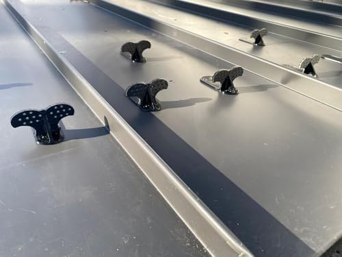 Roof Guards for Metal Roof - Snow Guards Steel Standing Seam Roof - Fits 1.5 Inch Flat Area (10 Pack) - Prevent Sliding Ice Snow Stop Buildup - Made Out of ABS (10 Pack Black)