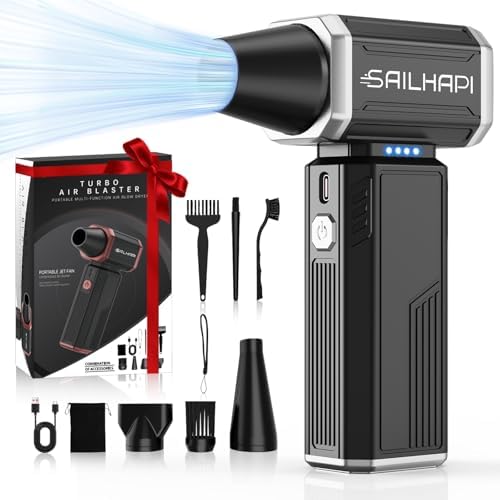 Powerful Air Duster, Rechargeable Blower, Turbo Fan, Barber Gifts