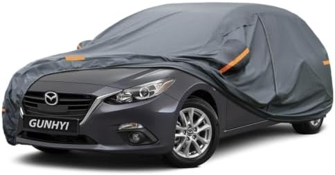 GUNHYI Premium Car Cover Custom Fit Mazda Protege5, 16 Layers Heavy Duty Car Cover Waterproof All Weather with Zipper Door for Sun Rain Snow Dust Uv Protection