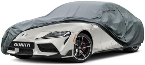 GUNHYI Premium Car Cover Custom Fit Toyota Supra(2019-2026), 16 Layers Heavy Duty Car Cover Waterproof All Weather with Zipper Door for Sun Rain Snow Dust Uv Protection