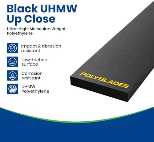 UHMW Snow Plow Cutting Edge, 1/2 in Thick x3 in Wide x48 in Long
