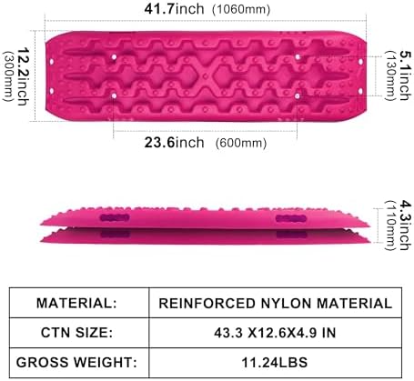 X-BULL New Recovery Traction Tracks Sand Mud Snow Track Tire Ladder 4WD (Barbie Pink, 3gen)