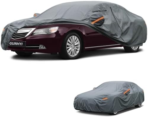 GUNHYI Premium Car Cover Custom Fit Acura RLX, 16 Layers Heavy Duty Car Cover Waterproof All Weather with Zipper Door for Sun Rain Snow Dust Uv Protection