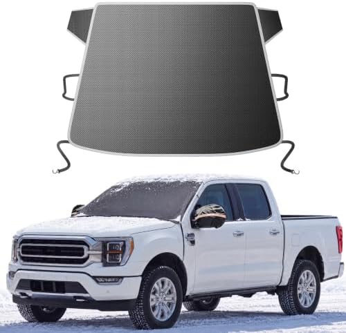 DooGooCoo [Upgraded] Car Windshield Cover for Ice and Snow [700D Waterproof Fabric]-Windshield Snow Cover for Winter Snow & Frost, Suitable for Car, MPV, Large SUV and Truck